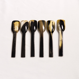 Nouveaux ustensiles de cuisine exquis en corne de buffle, cuillère à caviar artisanale personnalisée pour le service en cuisine, artisanat naturel - Product Image 2