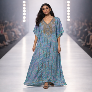 Robe longue de créateur pour femmes de qualité supérieure |   Robe de soirée élégante pour mariages, galas et occasions spéciales, provenant d'Inde - Product Image 4