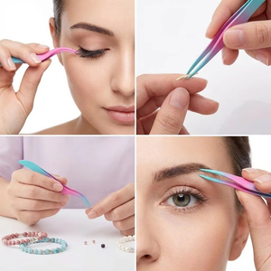 Pince à cils en acier inoxydable de haute qualité, durable, applicateur de cils, recourbe-cils, pince auxiliaire, outil de maquillage - Product Image 5