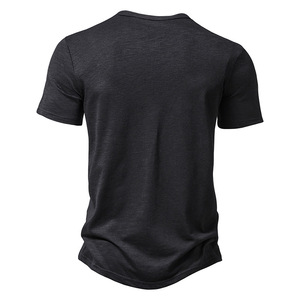 <b>Men</b>’s Henley Collar T-<b>Shirts</b> Short Sleeve Solid Color Summer Casual High Quality Tops <b>Men's</b> T-<b>Shirts</b> - Product Image 6