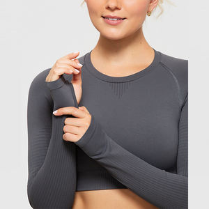 Camiseta Deportiva de Manga Larga para Mujer, Personalizada, Lisa, al por Mayor, de Alta Calidad, Ajustada, Elástica y Ligera - Product Image 4