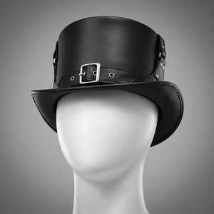 Sombrero de Copa Casual de Cuero Unisex con Banda de Hebilla, 56-58 cm, Estilo Inglés, Sombrero de Fiesta para Adultos - Product Image 3