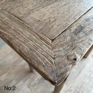 Mesa Consola Antigua Única, Rústica, de Madera de Olmo Blanqueada, Estrecha, para Pasillo, Altar, Escritorio, Estilo Wabi Sabi, Mueble Vintage para Sala de Estar - Product Image 3