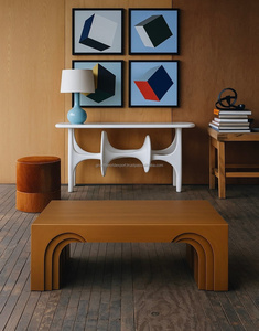 Modern Minimalist Wooden Bench Curved Design Solid Wood Coffee <b>Table</b> <b>Low</b> Seating Stool Living Room Furniture Newest 2026 - Product Image 2