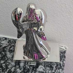Solid Angel Christmas <b>Stocking</b> <b>Holder</b> Silver Metal Figuriner feltsocks - Product Image 6