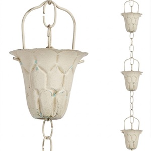 Chaîne de pluie de jardin de style tulipe en cuivre antique et aluminium, design moderne, revêtement poudré, alternative au gouttière de toit - Product Image 2