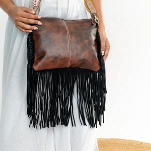 New Handmade Western Stylish Hair On Tooled Cowhide Leather Fringe Purse <b>Boho</b> Unique Deck Of Cards Gambler Cowgirl Crossbody <b>Bag</b> - Product Image 4
