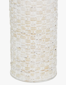 Vase à fleurs décoratif en bambou tressé blanc, style bohème rustique, pour bouteille de vin, grande taille, en promotion - Product Image 6