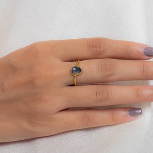 18K Gold Blue Sapphire Ring Watch - Product Image 4