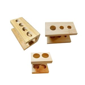 Organizador de cepillos de dientes de madera para encimera de tocador con ranuras separadas para accesorios de baño familiares - Product Image 2