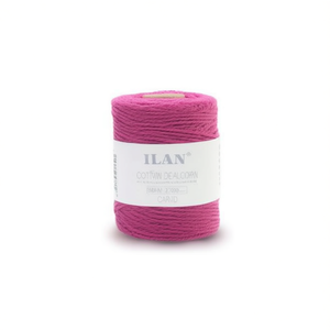 Bobina di cordoncino di cotone ILAN 3mm colore fucsia per lavori artigianali - Product Image 1