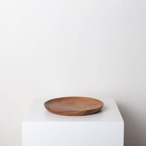 Assiette plate ronde en bois massif, faite à la main, polie, minimaliste, écologique, pour la décoration de table - Product Image 3