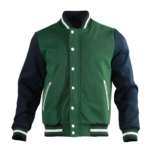 Blouson universitaire en toile unisexe, chaud et durable, avec logo frontal et capuche, idéal pour les étudiants et les équipes, style décontracté et tendance, vente en gros à prix abordable. - Product Image 4
