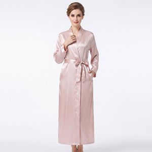 Bata Larga de Seda para Dormir, Vestido Largo de Noche para Mujer, Bata de Novia con Cinturón, Bata Sexy de Satén para Dormir, Vestido de Noche para Mujer - Product Image 3