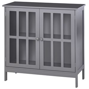 <b>Sideboard</b> Buffet Storage Cabinet with 2 Doors Multifunction <b>Kitchen</b> Console and Living Room Gray Credenza - Product Image 1