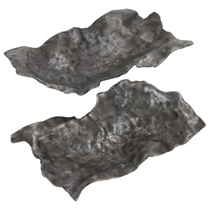 Irregular Metal Minimalist Decorative Trays 1 Piece Industrial Abstract Antique Weathered Finish for Bathroom Diwali - Product Image 6