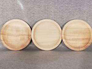 Vajilla de madera maciza natural, platos redondos para fruta, pastel, aperitivos, té - Plato de madera elegante - Product Image 3