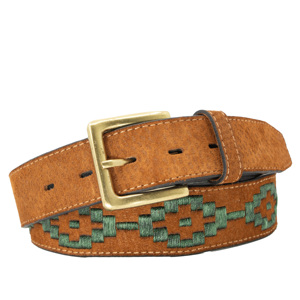 Cinturón de Cuero Genuino Personalizado para Hombre y Mujer, Hecho a Mano, Bordado, 3.8cm, Casual, Formal, OEM, ODM, Suministro al por Mayor - Product Image 1