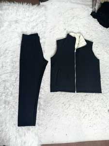 Ensemble de survêtement réversible à fermeture éclair pour homme, 2 pièces, veste et pantalon de jogging, tricoté, thermique, tenue décontractée, automne - Product Image 2