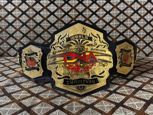 Cinturón de Campeón Mundial de Lucha Libre TNA, Chapado en Oro, Cuero PU, Unisex, Equipo de Artes Marciales - Product Image 5