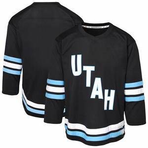 Camiseta de hockey personalizada negra, azul cielo, blanca, uniforme de equipo estilo Utah, ropa deportiva sublimada - Product Image 1