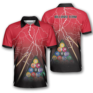 เสื้อทีมบิลเลียดสนุกเกอร์แบบยูนิเซ็กซ์สำหรับการแข่งขัน - ผ้าสแปนเด็กซ์/คอตตอน แห้งเร็ว ระบายอากาศได้ดี คอวี แขนสั้น - Product Image 1