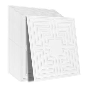 Piastrelle per Soffitto in PVC Premium, Confezione da 12, 60x60 cm, Facile Installazione, Tipo a Incastro, Piastrelle in Plastica Adesiva - Product Image 1