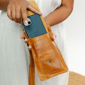 <b>Tooled</b> Leather & Cowhide Crossbody Phone Bag Genuine Leather Carved Mobile Pocket <b>Small</b> Purse Western Hair On Hide Women Handbag - Product Image 6