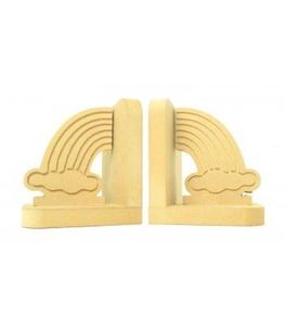 <b>Rainbow</b> Cloud <b>Wooden</b> Bookends Decorative Page Holders for Home Office Kids Room Library Display - Product Image 1