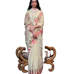 Saree de travail imprimé en soie de coton par Fab Zone - Product Image 1