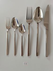 Gold plated oval Stainless Steel Flatware Set High <b>Mirror</b> Polish Rust Resistant Wedding Occasion Metal Cutlery - Product Image 5