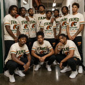 T-shirt personnalisé FAMU HBCU en coton premium unisexe, streetwear, motif fierté universitaire, fournisseur en gros de t-shirts avec logo personnalisé - Product Image 4