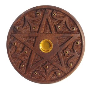 Quemador de Incienso de Madera con Forma de Pentagrama - Product Image 3