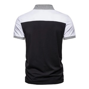 Polo de Manga Corta para Hombre con Bloques de Color y Bolsillo, Casual, de Algodón Tejido, Transpirable, Corte Regular - Product Image 2