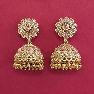 Handmade Jewellery In India Antique Jhumki with Gold Plating 233103 - Product Image 2