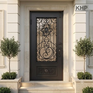 Hand-forged iron entrance gate: rust-resistant, easy to assemble, featuring an arched design and <b>a</b> decorative patterned <b>frame</b>. - Product Image 4