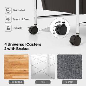 Carrello Portaoggetti a 9 Cassetti con Cassetti Colorati e Struttura in Metallo per Organizzazione e Uso in Ufficio e Casa - Product Image 6