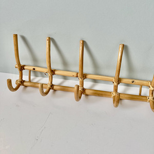 Space-saving organizer natural rattan <b>hook</b> for clothes <b>display</b> great choice eco-friendly wall <b>hooks</b> - Product Image 2