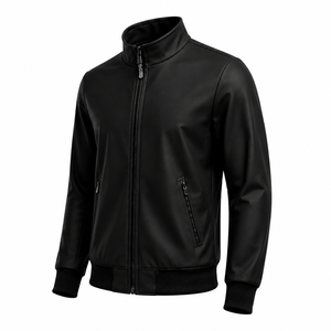 Dawnray <b>Men's</b> Yellow Black Color Blocking Varsity <b>Jacket</b> Full-Zip Stand Collar Sporty Style Autumn Windproof <b>Lightweight</b> - Product Image 4