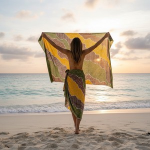 Batik Design Beach <b>Sarong</b> Women Fashionable Beachwear Wrap Skirt Oversized Pareo Summer Collection Stylish Swim Cover Up Holiday - Product Image 2