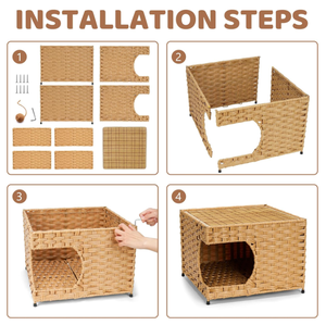 Cama para Gatos Artex HaiNam de Fibra Tejida, Rectangular, Color Sólido, Duradera, para Interiores, Todas las Estaciones, Estilo Clásico - Product Image 5