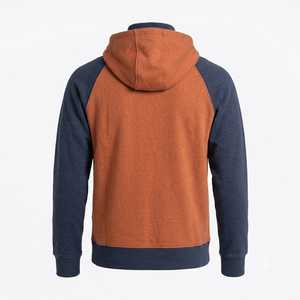 Sweat-shirt à capuche pour homme, manches raglan, couleur unie, coton French Terry, décontracté, coupe classique, avec poche, pour l'automne et l'hiver, en molleton - Product Image 2