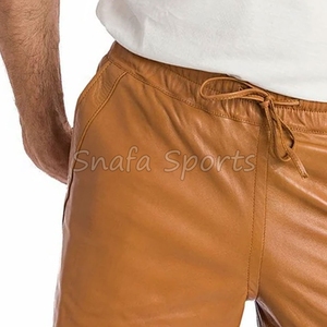 กางเกงขาสั้นหนังผู้ชายรุ่นใหม่ สั่งทำได้ ใส่ลำลองและออกกำลังกายได้ มีเชือกผูกเอว ขายแล้ว - Product Image 6