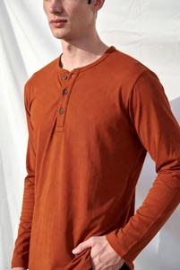 Camisa de Manga Larga para Hombre, Color Sólido, Corte Regular, Algodón Premium, Ajuste Cómodo - Product Image 1