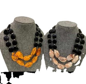 Best Quality Resin Lucite Acrylic Necklace with Beads Chain Indian Fashion Style Pearl Main Stone for Party Wear by Ladies - Product Image 1