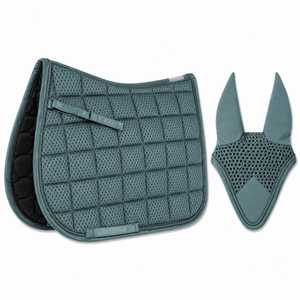 Teal <b>Quilted</b> Horse Saddle Pad Unisex Woven Fabric Solid Color Customizable Material Digital Printing - Product Image 1