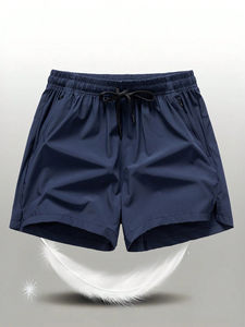 กางเกงขาสั้นออกกำลังกายเอวกลางสำหรับผู้ชาย ผ้าฝ้าย/โพลีเอสเตอร์ ระบายอากาศได้ดี เป็นมิตรกับสิ่งแวดล้อม พร้อมกระเป๋าและเชือกผูกเอว  รับสกรีนโลโก้ตามแบบที่ต้องการ - Product Image 3