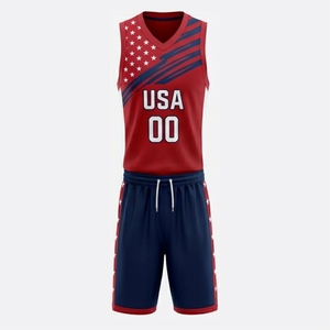 Conjunto de Uniforme de Baloncesto de Nuevo Diseño para Hombre, Sin Mangas, Cuello en V, Impresión Sublimada, Transpirable, de Poliéster, para Todas las Temporadas, Corte Atlético - Product Image 2