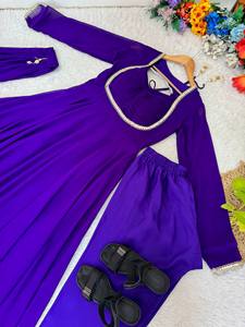 ชุดเดรสผ้าจอร์เจตต์เทียมพรีเมียม ปักเลื่อม 9 มม. แขนลูกไม้ประดับมุก ด้านหลังแบบแฟนซี ชอลี ผ้าฝ้ายเนื้อนุ่มด้านใน - Product Image 6