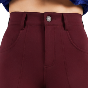 Pantalones de equitación para mujer color burdeos, de cintura alta, elásticos, con agarre completo en el asiento, para entrenamiento, competición y deporte. - Product Image 5